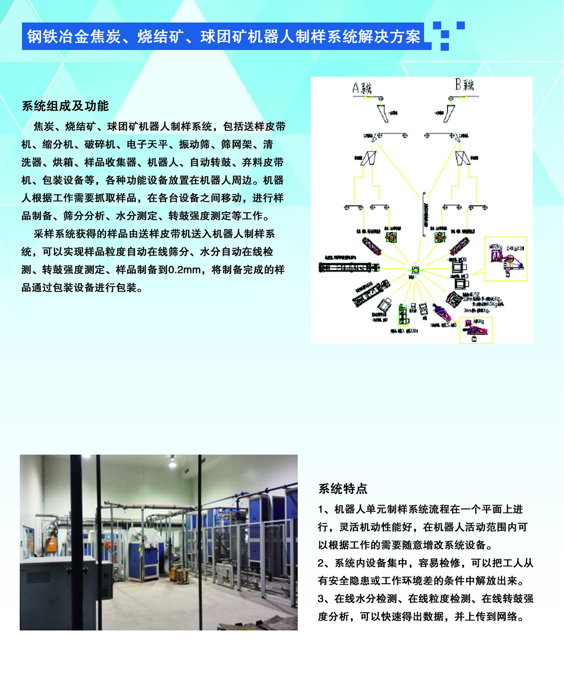 鋼鐵冶金焦炭、燒結礦、球團礦機器人制樣系統解決方案